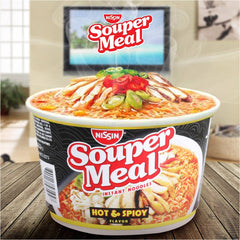 Nissin Souper Meal Instant Noodles – Hot & Spicy Flavor (85g)