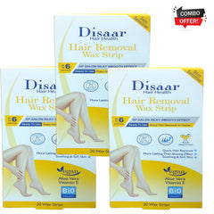 Disaar Hair Health Hair Removal Wax Strips – Sensitive Skin (20 Strips × 3 Packs Combo)