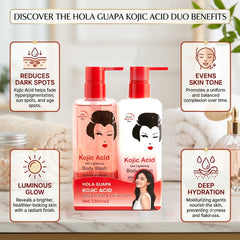 Hola Guapa Kojic Acid Body Wash & Lotion Set – 330ml x 2