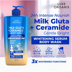 Luxe Organix Milk Gluta + Ceramide (Gentle Bright Whitening Serum) Body Wash - 1000ml