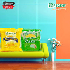 Regent Combo Pack: Japanese Cheese Cake (34g x 10pcs) + Pandan Cake (20g x 10pcs)