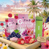 Manee Gluta Collagen Pink – 3 Pcs Combo + FREE Glass Water Bottle