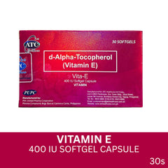 ATC Vita-E D-Alpha Tocopherol Vitamin E 400 IU – 30 Softgels