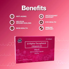 ATC Vita-E D-Alpha Tocopherol Vitamin E 400 IU – 30 Softgels