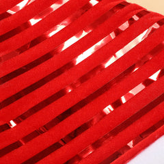 Striped Santa Hat – Red & Silver Plush Christmas Hat