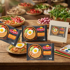 Lucky Me! Mi Goreng Stir-Fry Noodles Indonesian-Style - 74g (3pcs Combo)