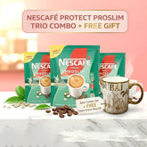 Nescafe Protect Proslim Instant Coffee 255g - 3 Pcs Combo Pack + FREE Ceramic Mug