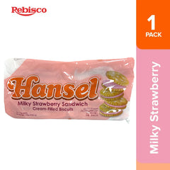 Hansel Milky Strawberry Sandwich Cream-Filled Biscuits | 10 Pieces (310g)