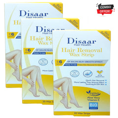 Disaar Hair Health Hair Removal Wax Strips – Sensitive Skin (20 Strips × 3 Packs Combo)