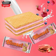 Hansel Sandwich Biscuits – Milky Strawberry Cream | 10 Pieces (310g) – Combo Pack