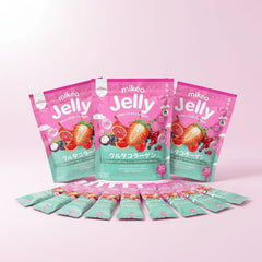 Mikeo Jelly Gluta Collagen Strawberry Flavor (30 Sachets x 15g) - (3 Pcs Combo)