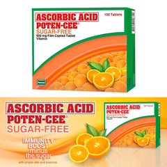 Ascorbic Acid Poten-Cee Sugar-Free 500mg Film-Coated (Vitamin C) Tablets – 100 Tablets