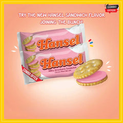 Hansel Sandwich Biscuits – Milky Strawberry Cream | 10 Pieces (310g) – Combo Pack