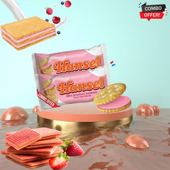 Hansel Sandwich Biscuits – Milky Strawberry Cream | 10 Pieces (310g) – Combo Pack