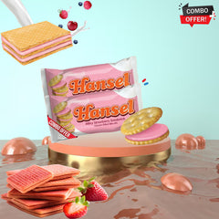 Hansel Sandwich Biscuits – Milky Strawberry Cream | 10 Pieces (310g) – Combo Pack