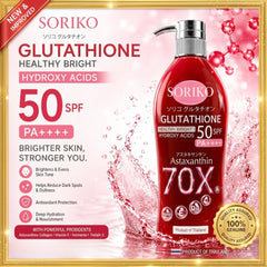 Soriko Glutathione Astaxanthin 70X Healthy Bright Body Lotion SPF50 PA++++ – 500ml