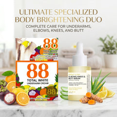 88 Total White Underarm Cream 35g + Catt & Co Bright & Free Serum 30ml - (COMBO)