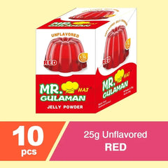 Mr. Hat Gulaman Unflavored Red Jelly Powder - 25g x 10 Sachets