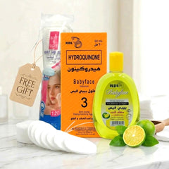 RDL (Babyface No:3 Solution - 60ml + Babyface Facial Cleanser Kalamansi Extract - 150ml) Combo + FREE Cotton Pads