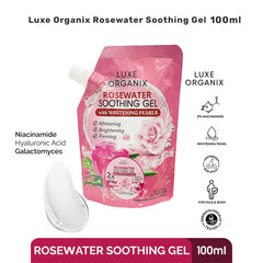Luxe Organix Rosewater Soothing Gel with Whitening Pearls – 100ml
