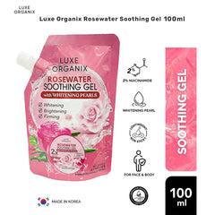 Luxe Organix Rosewater Soothing Gel with Whitening Pearls – 100ml