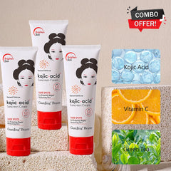 Guanjing Beauty Fade Spots Kojic Acid Sunscreen Cream SPF50+++ – 80g (3 Pack Combo)