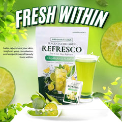 BMRS Beauty Essentials Placenta Collagen Refresco – Calamansi Flavor (10 Sachets / 180g)