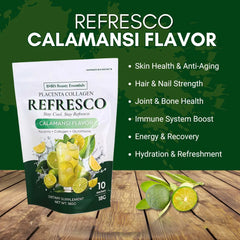 BMRS Beauty Essentials Placenta Collagen Refresco – Calamansi Flavor (10 Sachets / 180g)