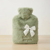 Wispoe Hot Water Bag with Soft Green Faux Fur Cover