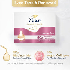 Dove Serum Bar Soap Radiant Care With Niacinamide & Vegan Collagen (Pink) - 90g