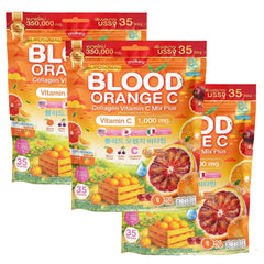Mikeo Liposomal Blood Orange C Collagen Vitamin C Mix Plus 35 Sachets × 10g - (3 Pcs Combo)