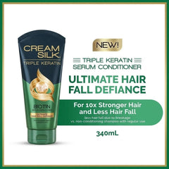 Cream Silk Triple Keratin Biotin Serum Conditioner – Ultimate Hair Fall Defiance (340ml)