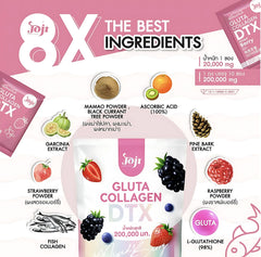 JOJI Secret Young Gluta Collagen DTX Plus+ Mixed Berry 10 Sachets × 20g Each - (3 Pcs Combo)