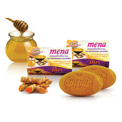 Mena Herbal Soap with Scrub Curcumin & Honey - 100g