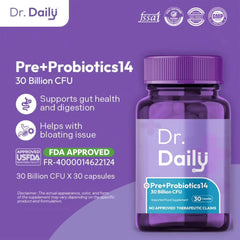 Dr. Daily Pre + Probiotics 14 – 30 Billion CFU | 30 Capsules