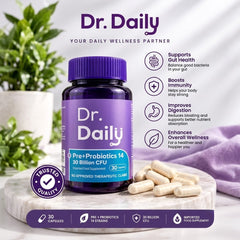 Dr. Daily Pre + Probiotics 14 – 30 Billion CFU | 30 Capsules
