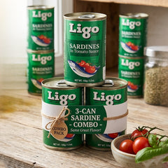 Ligo Green Sardines Tomato Sauce 155gm × 3 Cans (Offer)