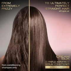 Cream Silk Triple Keratin Serum Conditioner - Ultimate Straight (340ml)
