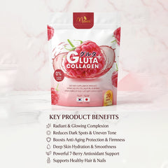 Manee Gluta Collagen Plus – Raspberry Flavor (20 Sachets × 10g Each)
