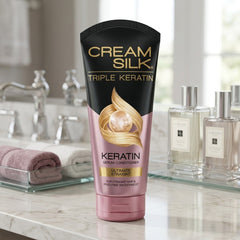 Cream Silk Triple Keratin Serum Conditioner - Ultimate Straight (340ml)