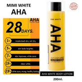 Mimi White AHA White Body Lotion + Super Vitamins Multi Alpha Hydroxy Acids - 200ml