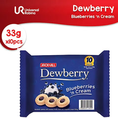 Jack ‘n Jill Dewberry Blueberries ’n Cream Biscuits – 10 x 33g Packs (330g Total)