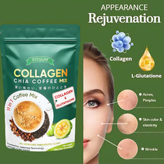 Fitgum Collagen Chia 11 in 1 Shape Coffee Mix – 12g x 10 Sachets