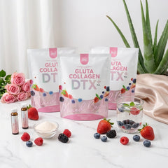 JOJI Secret Young Gluta Collagen DTX Plus+ Mixed Berry 10 Sachets × 20g Each - (3 Pcs Combo)