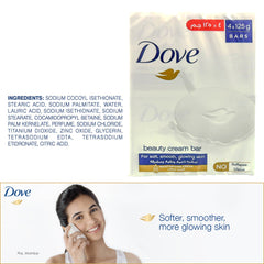 Dove Beauty Cream Bar Soap – 125g (Pack of 4)
