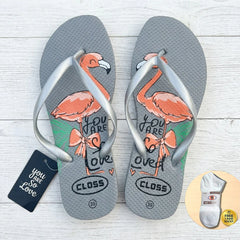 Slipper CLOSS Flamingo Flip-Flops – Stylish Everyday Comfort + (1 Pair Socks Free)
