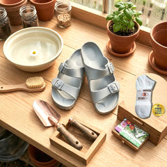 Slipper Double Buckle EVA Comfort Slides- Unisex style with FREE 1 pair sock