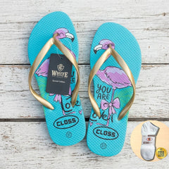 Slipper CLOSS Flamingo Flip-Flops – Stylish Everyday Comfort + (1 Pair Socks Free)