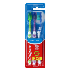 Colgate Extra Clean 2+1 Toothbrush - Medium