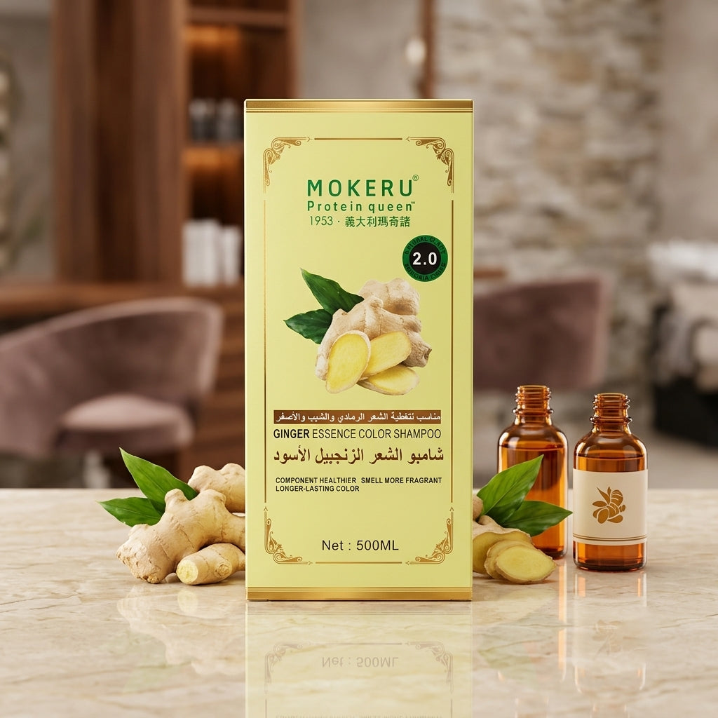 Mokeru Protein Queen Ginger Essence Color Shampoo 2.0 (Dark Coffee) – 500ml